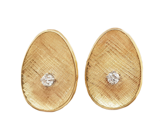 14CT Yellow Gold Vintage Diamond Clip Earrings