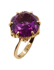 10CT yellow gold vintage color change alexandrite sapphire ring