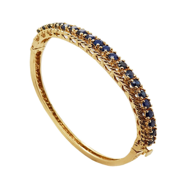 14CT Yellow Gold Vintage Sapphire Bangle C.1960