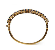 14CT Yellow Gold Vintage Sapphire Bangle C.1960