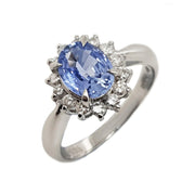 Platinum PT850 Ceylon Sapphire & Diamond Ring