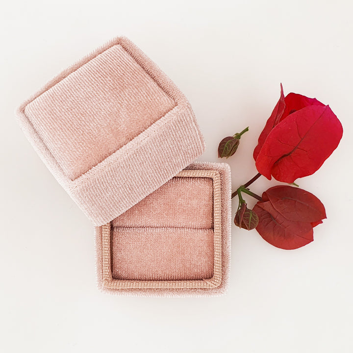 Soft Pink Ring Box - Antique Vintage Inspired
