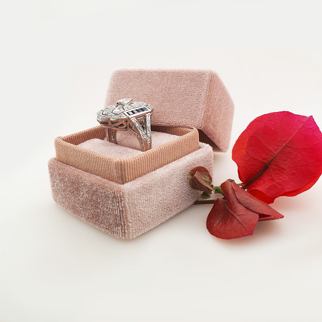Soft Pink Ring Box - Antique Vintage Inspired