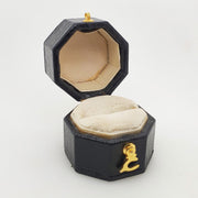 Vintage Octagonal Ring Box - Black & Cream
