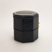 Vintage Octagonal Ring Box - Black & Cream
