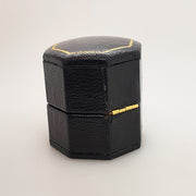 Vintage Octagonal Ring Box - Black & Cream