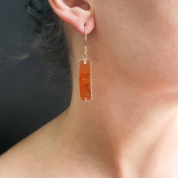 baltic amber vintage rose gold earrings