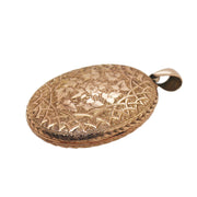 9CT Rose Gold Antique Carved Locket Pendant