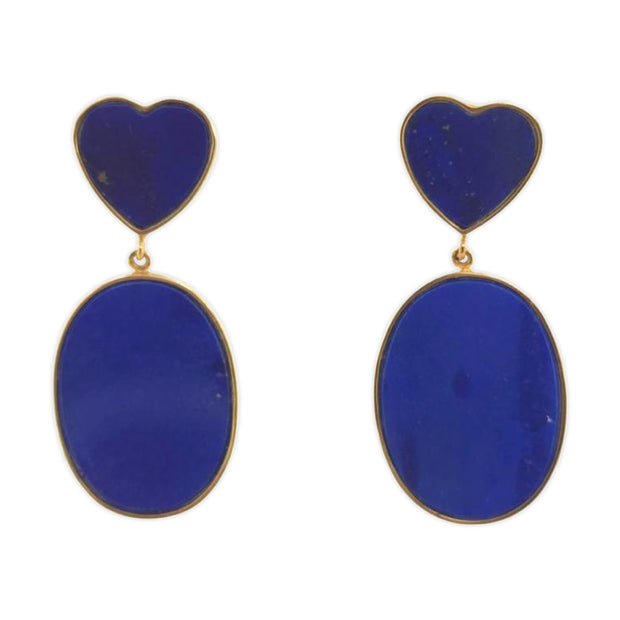 14CT Yellow Gold Lapis Lazuli Earrings