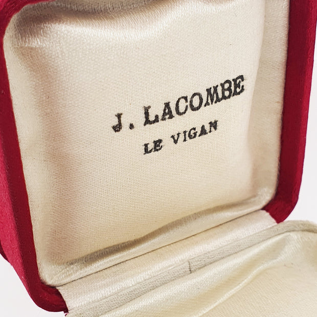 Vintage French Red Silk Jewellery Box - J.Lacombe 