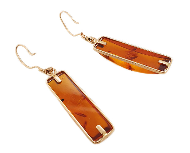 baltic amber vintage rose gold earrings