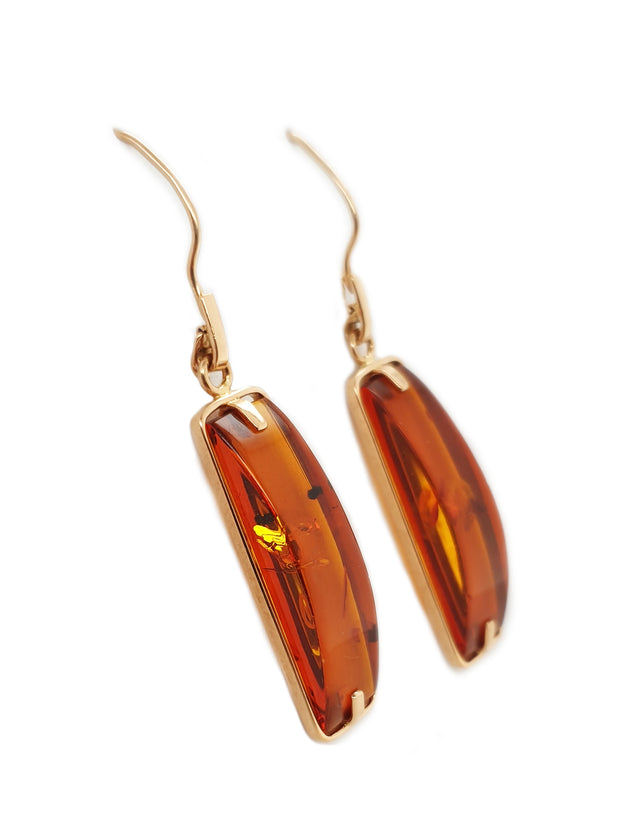 baltic amber vintage rose gold earrings