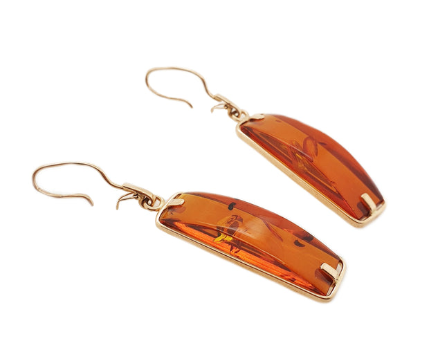 baltic amber vintage rose gold earrings